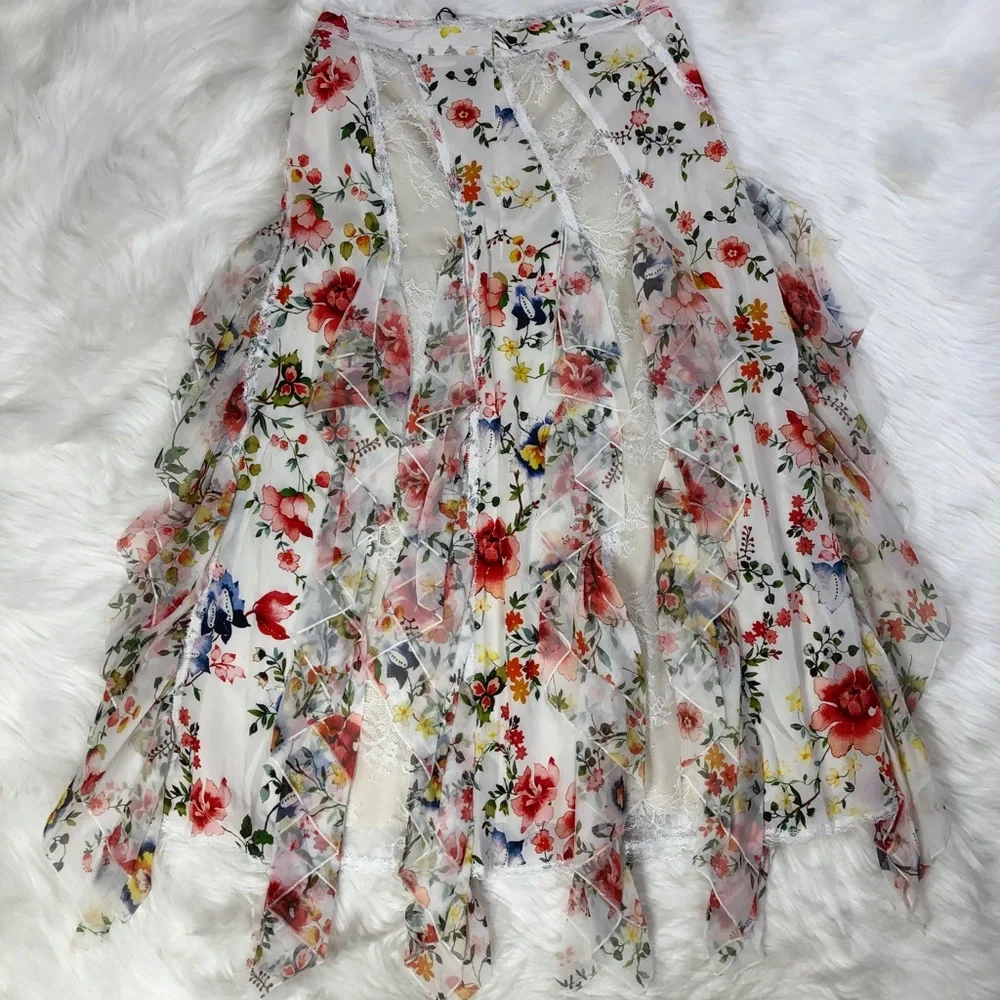 Alice + Olivia Yula Silk Midi Skirt - Picture 6 of 8